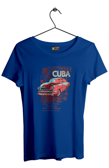 Women`s t-shirt with prints Cuba, Machine. Cuba, retro. 2070702