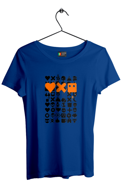 Women`s t-shirt with prints Robotization. Code, life of robots, love cars, love robots, machine code, robot, robotic love, work and love, work in life. 2070702