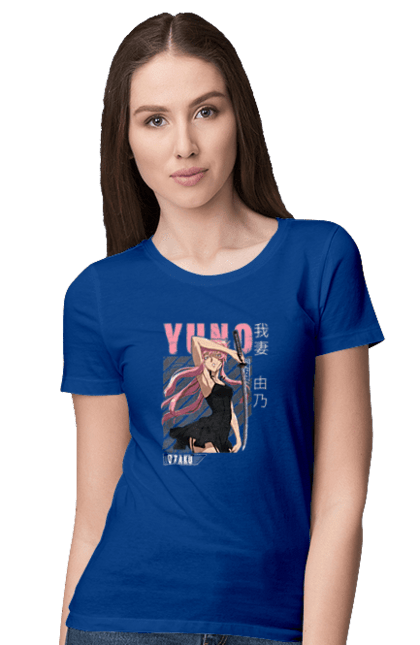 Women's t-shirt with prints Future Diary Yuno Gasai. Anime, future diary, manga, survival game, yandere, yuno gasai. 2070702