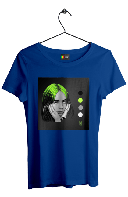 Футболка жіноча з принтом "Біллі Ейліш". Біллі, біллі ейліш, ейліш. 2070702