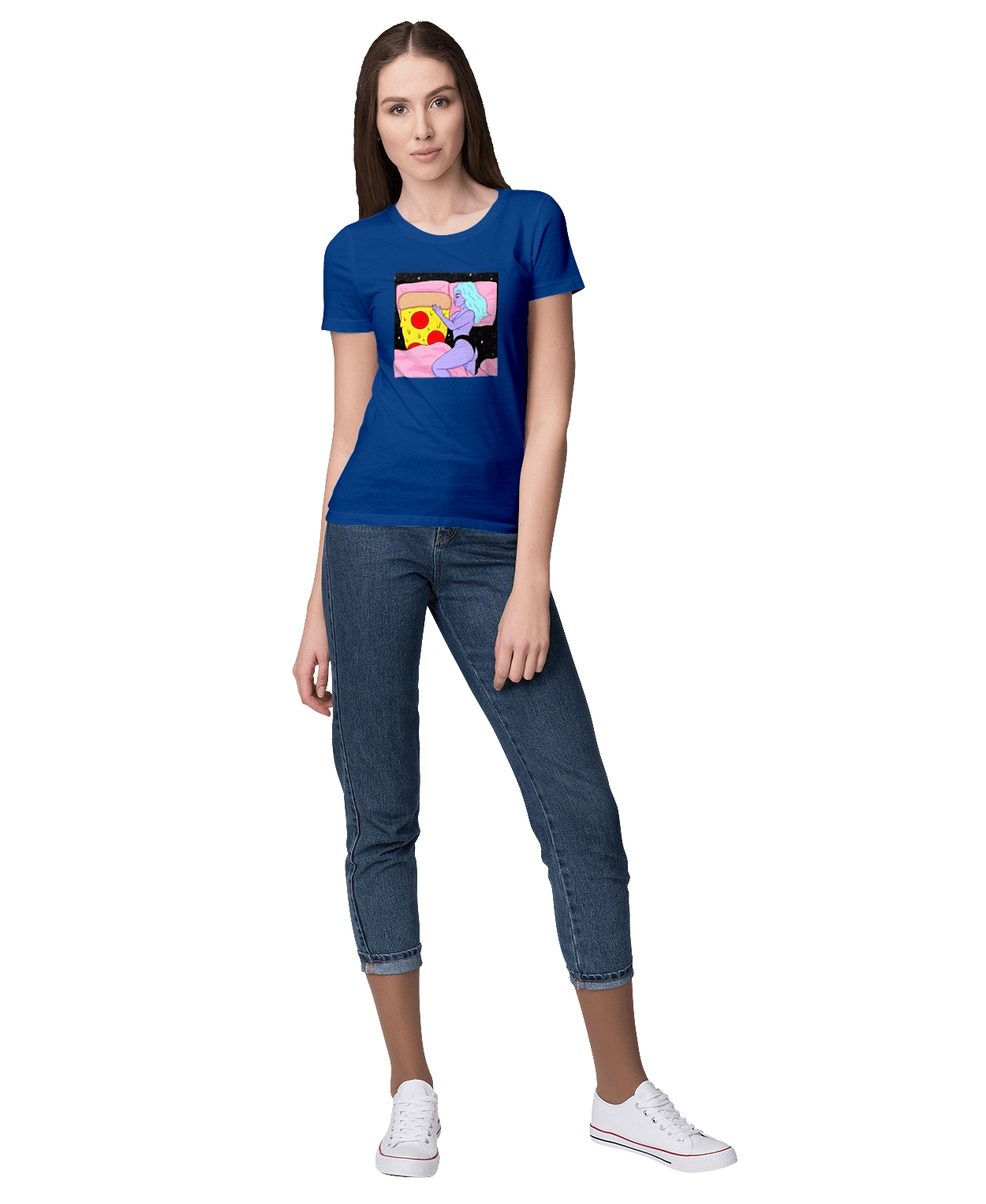 Purple Girl And Pizza