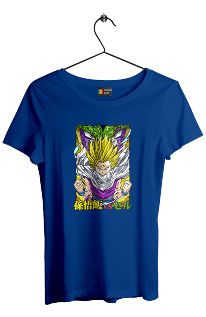 Women`s t-shirt with prints Dragon Ball Gohan. Anime, dragon ball, gohan, goku, manga, tv series, vegeta. 2070702