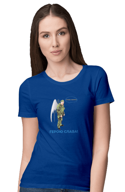 Women`s t-shirt with prints Hero Glory. Glory to heroes, glory to ukraine, memory. 2070702