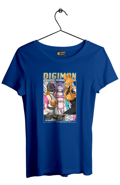 Футболка жіноча з принтом "Digimon". Bandai, digimon, digital monsters, віртуальні вихованці, медіафраншиза. 2070702