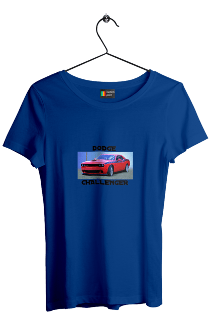 Women`s t-shirt with prints Dodge challenger. An american legend, auto, car, classic car, cult car, dodge challenger, oil car, powerful car. 2070702