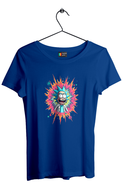 Women's t-shirt with prints Rick and Morty. Adventures, black humor, cartoon, rick, rick and morty, sci-fi, tragicomedy. 2070702