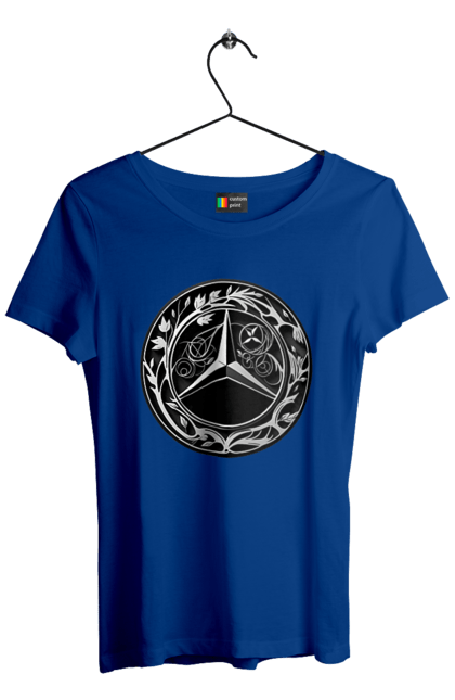 Футболка жіноча з принтом "Mercedes Benz Лого Арт". Авто, автомобіль, логотип мерседес, машини, мерс, мерседес. 2070702