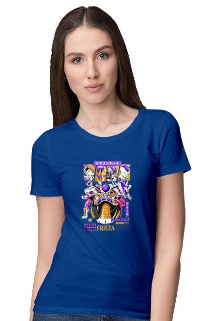 Women`s t-shirt with prints Dragon Ball Frieza. Anime, dragon ball, frieza, manga, tv series. 2070702