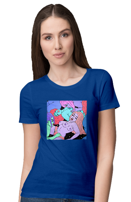 Women`s t-shirt with prints Alien Girls. Aliens, girls, multicolored, space. 2070702