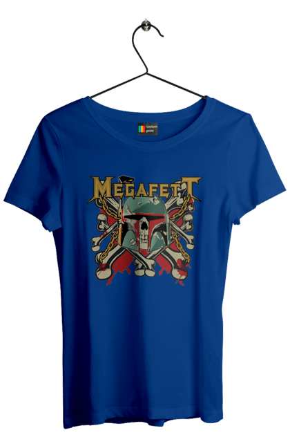 Women's t-shirt with prints Megafett. Bob fett, boba fett, clone, head hunter, megadeth, megafett, star wars. 2070702