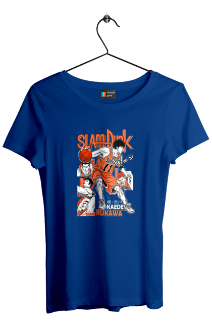 Women's t-shirt with prints Slam Dunk Kaede Rukawa. Anime, basketball, comedy, kaede rukawa, manga, school, shonen, slam dunk, sports anime. 2070702