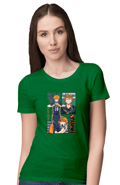 Women's t-shirt with prints Haikyu!! Hinata. Anime, haikyu, hinata, manga, shoyo hinata, sports anime, volleyball. 2070702