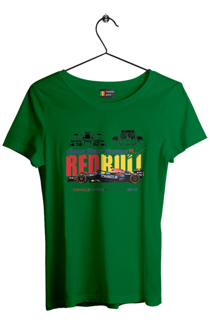 Women's t-shirt with prints Red Bull Racing RB19. Auto, automobile, bolide, car, formula 1, race, red bull, sport. 2070702