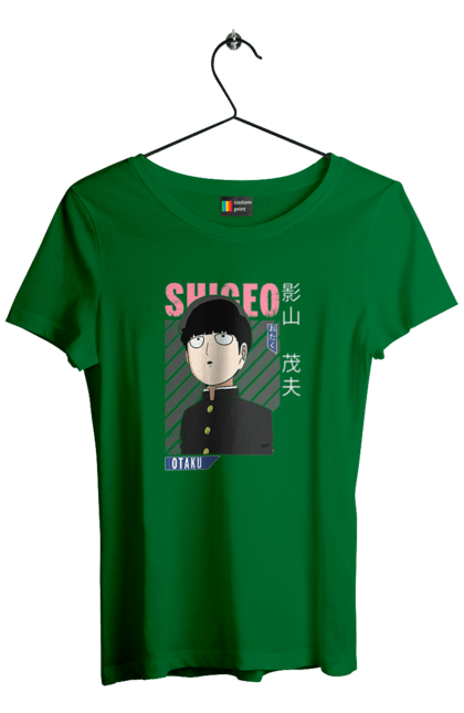 Футболка жіноча з принтом "Mob Psycho 100". Anime, manga, mob psycho 100, shigeo kageyama, аніме, манга, моб, моб-вар ят 100, сігео кагеяма, шіґео каґеяма. 2070702