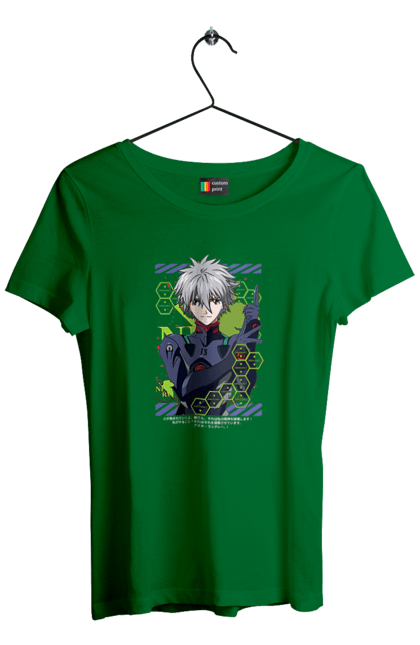 Футболка жіноча з принтом "Євангеліон Каору". Kaworu, kaworu nagisa, neon genesis evangelion, nerv, аніме, єва, євангеліон, каору, каору наґіса, манга. 2070702