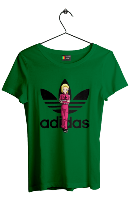 Футболка жіноча з принтом "Adidas Андроїд 18". Adidas, android 18, dragon ball, адідас, андроїд 18, аніме, вбивця, кіборг, манга, перли дракона. 2070702