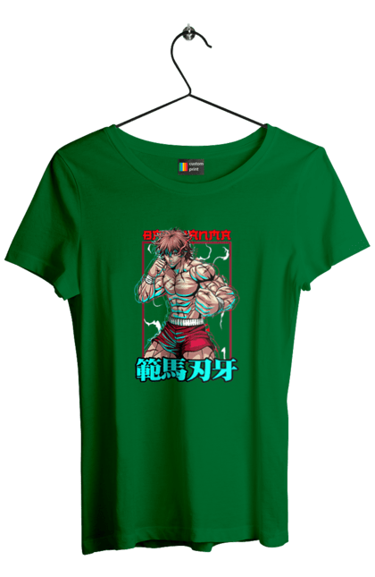 Women's t-shirt with prints Hanma Baki. Anime, baki fighter, hanma baki, manga, martial arts, tv series. 2070702