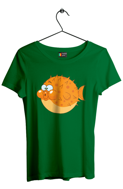 Women`s t-shirt with prints Orange Fish Fugu. Fugu. 2070702