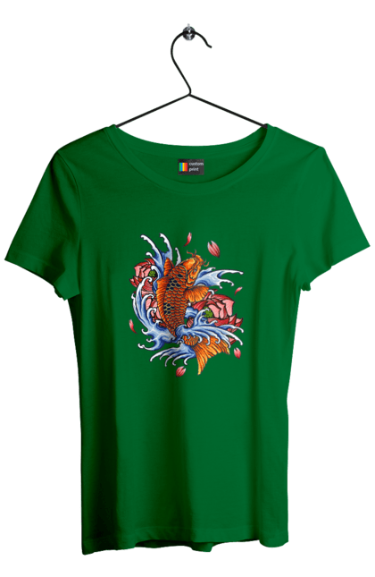 Футболка жіноча з принтом "Риба і хвилі". Ryba, квітка, хвиля. 2070702