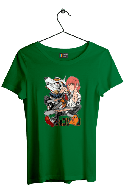 Women's t-shirt with prints Chainsaw Man. Anime, chainsaw man, demon, denji, manga, pochita, shonen. 2070702