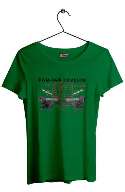 Футболка жіноча з принтом "FGM 148 Javelin". Caesar, himars, javelin, nlaw, patriot, weapon, zaluzhny. 2070702