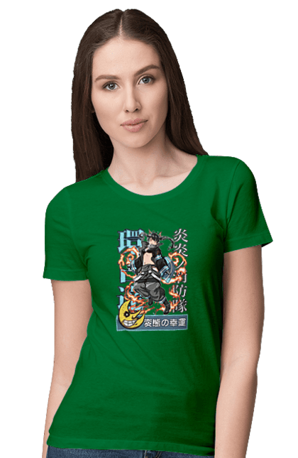 Women's t-shirt with prints Fire Force Shinra Tamaki Kotatsu. Anime, fire force, firefighter, manga, tamaki kotatsu. 2070702