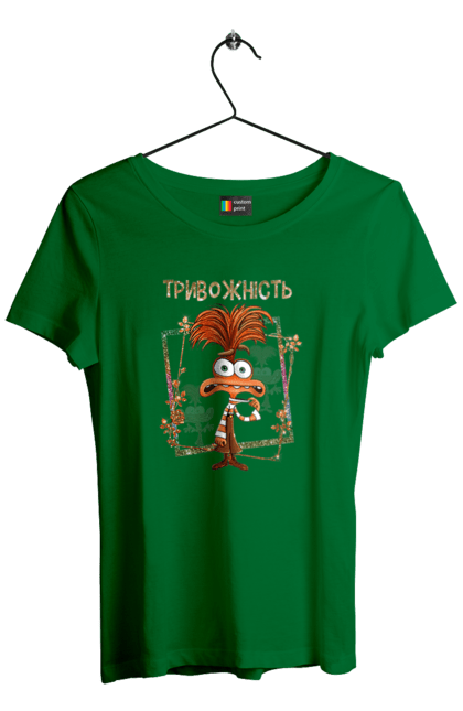 Women's t-shirt with prints Inside Out Anxiety. Anxiety, cartoon, emotions, inside out, pixar. 2070702