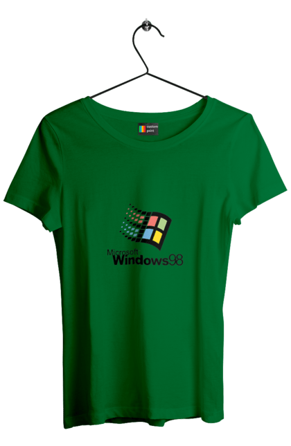 Футболка жіноча з принтом "Windows98". Angular, c, css, html, it, javascript, jquery, php, python, react, svelt, vue, айтишник, айті, гумор, код, кодувати, прогер, програміст, програмісти, ти ж, ти ж програміст, тиж програміст. 2070702