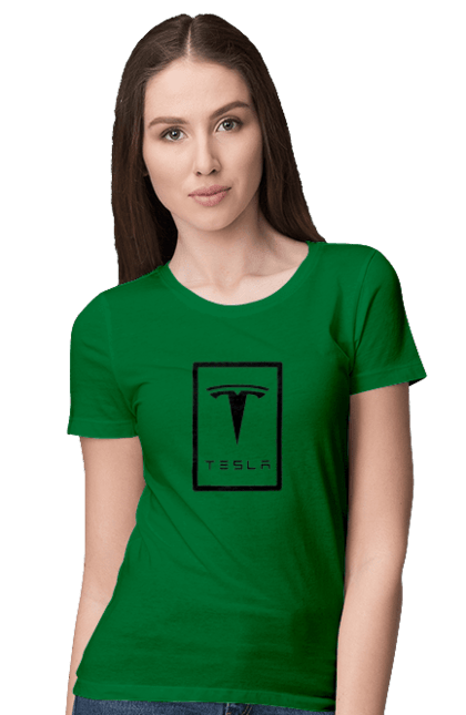 Women`s t-shirt with prints Tesla. Tesla. 2070702