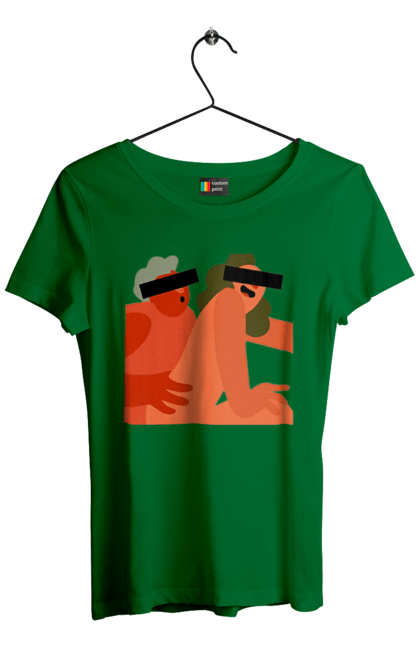 Women`s t-shirt with prints Love and hidden camera. Chewing gum, friendship, fun, hidden camera, humor, love, peace, sex, smex. 2070702