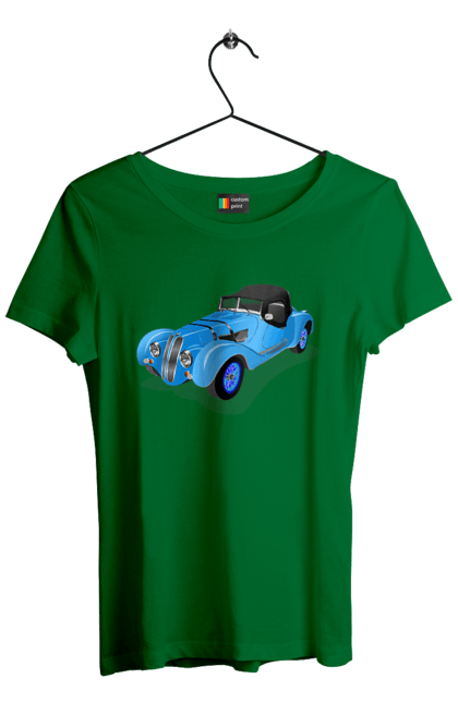 Women`s t-shirt with prints Car. Auto, car, classic, old, old machine. 2070702