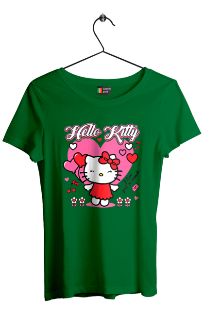 Футболка жіноча з принтом "Хелло Кітті". Hello kitty, бренд, кіт, кошеня, персонаж, хелло кітті. 2070702