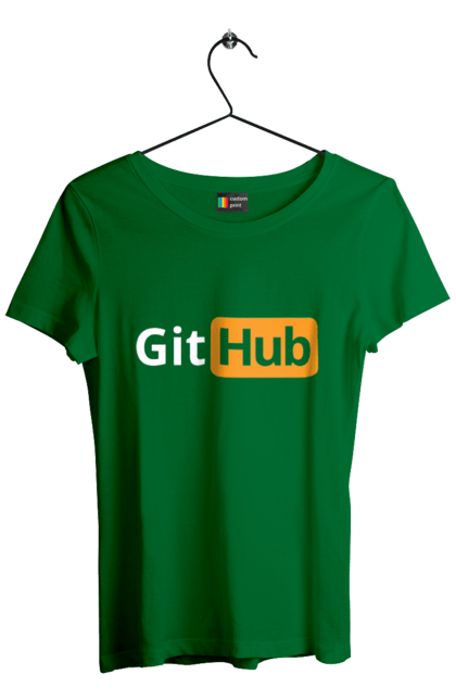 Футболка жіноча з принтом "Гіт Хаб". Айті, айтішник, гіт хаб, для айтішника, для програміста, подарунок айтішнику, подарунок програмісту, програміст, розробник. 2070702