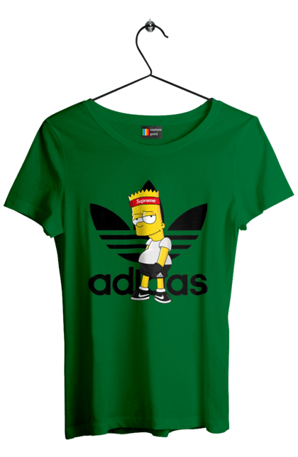 Футболка жіноча з принтом "Adidas Барт". Adidas, bart, адідас, барт, мультфільм, серіал, сімпсон. 2070702