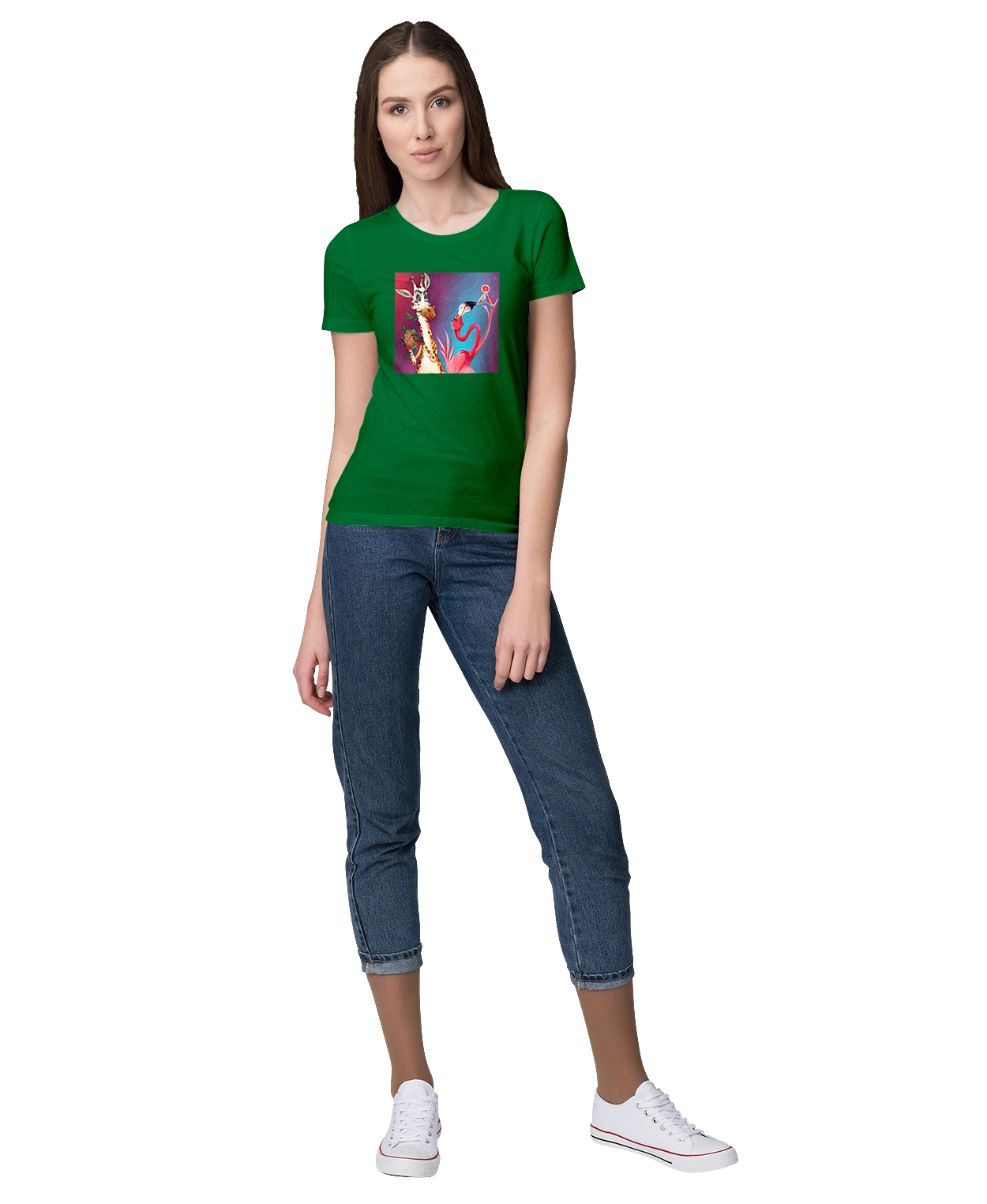 Giraffe And Flamingo At The Party