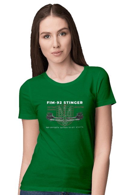 Women`s t-shirt with prints Stinger. F16, howitzer, industrious, nasams, stinger, suzanne, zuzana. 2070702