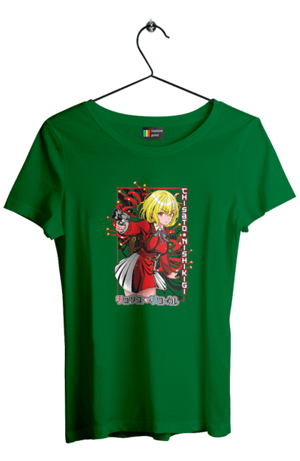 Women's t-shirt with prints Lycoris Recoil Chisato Nishikigi. Agent, anime, chisato nishikigi, lycoris recoil, manga. 2070702