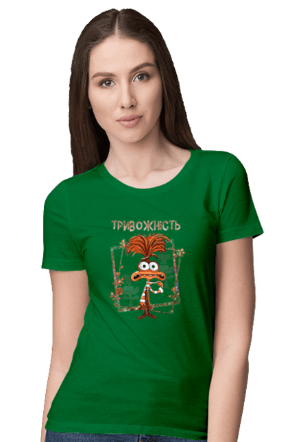 Women's t-shirt with prints Inside Out Anxiety. Anxiety, cartoon, emotions, inside out, pixar. 2070702