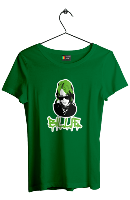 Футболка жіноча з принтом "Billie Eilish". Активістка, біллі айліш, мизукант, права, співачка, тварини. 2070702