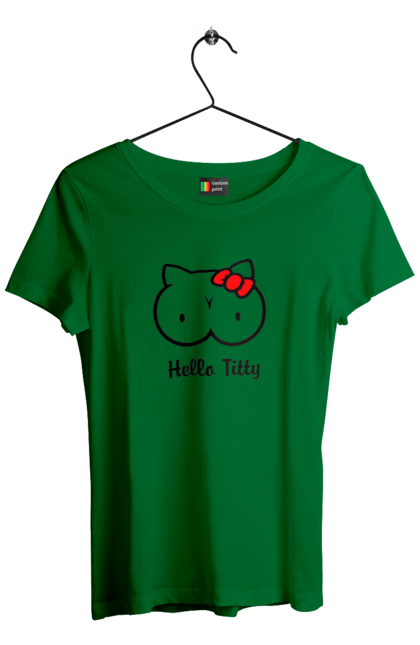 Women`s t-shirt with prints Hello kitty. Beauty, hello, hello kitty, kitty, matured. 2070702