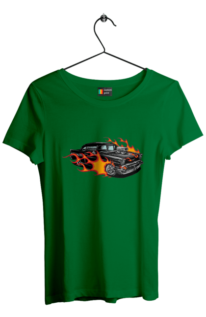 Women`s t-shirt with prints Fire Machine. Car. 2070702