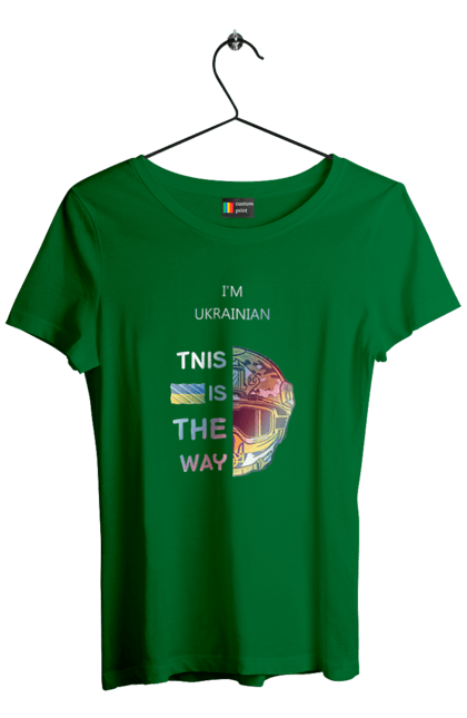 Футболка жіноча з принтом "Я українець це шлях колорфул". Зсу, мандалоріан, символ україни зсу, солдат зсу, україна, українець це шлях, це шлях, я українець. 2070702