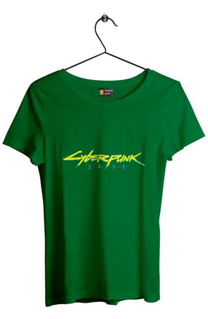 Футболка жіноча з принтом "Cyberpunk 2077". Cyberpunk 2077, playstation, ps5, xbox, гра, комп`ютерна гра. Print Shop