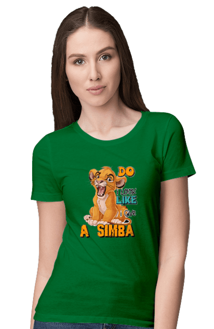 Women's t-shirt with prints The Lion King Simba. Animal, cartoon, king, lion, lion king, simba. 2070702