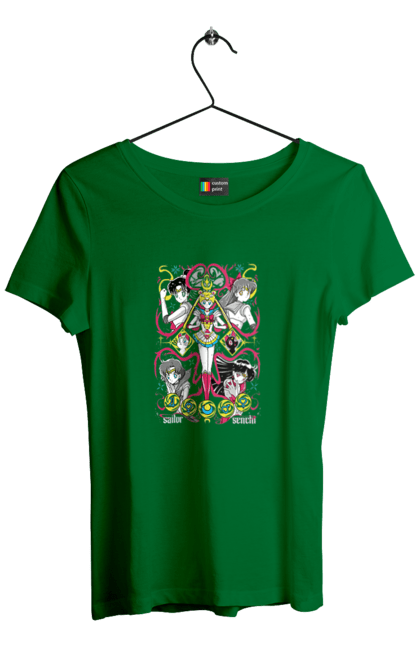 Футболка женская с принтом Сейлор Мун. Sailor moon, usagi tsukino, аниме, драма, махо-сёдзё, сейлор мун, сериал, усаги цукино. 2070702