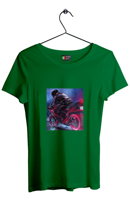 Футболка женская с принтом Мотоцикл. Motolove, motorcycle, report, troll, украина. 2070702