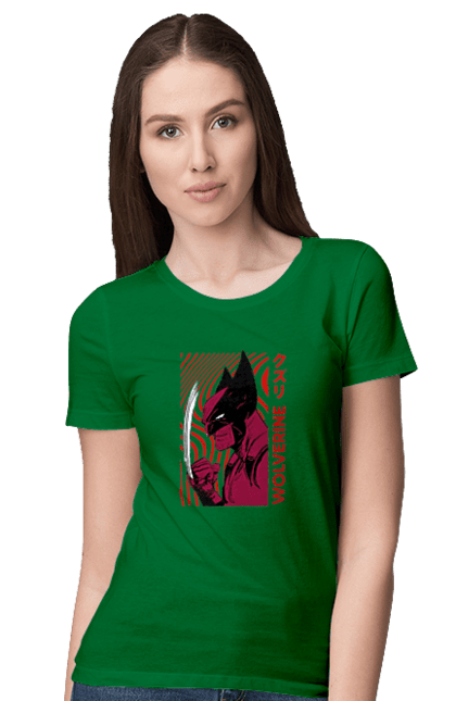 Women's t-shirt with prints Wolverine. James howlett, logan, marvel, mutant, weapon x, wolverine. 2070702