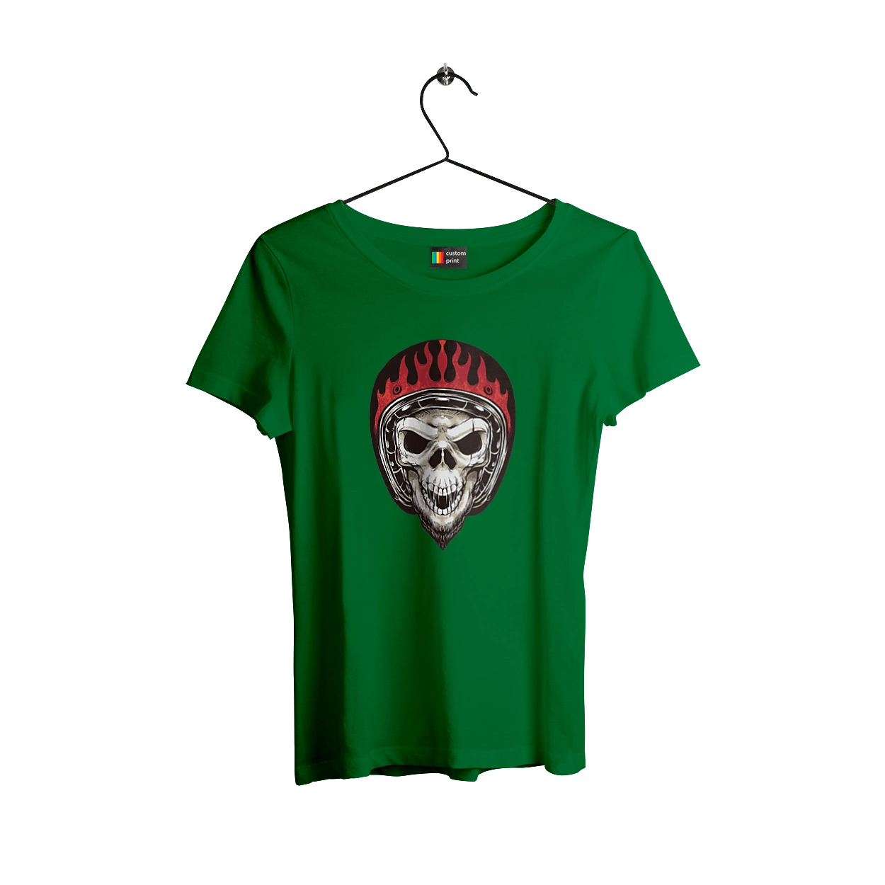 Skull in a motorcycle helmet