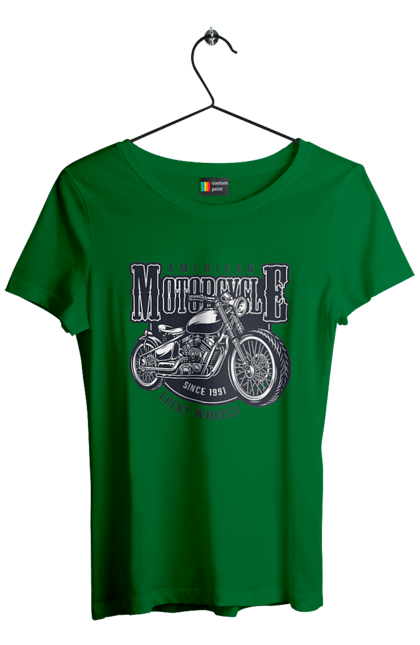 Women`s t-shirt with prints Cool vintage motorcycle. America, good, male, motorcycle, motorcycles, retro, stylish, stylishly, vintage, vintage. 2070702