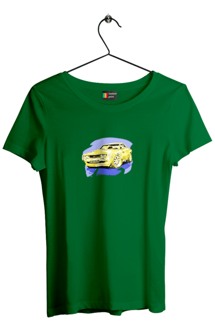 Футболка жіноча з принтом "Український спорткар". Додж челенджер, машина, машини арт, потужність, спортивне авто, спорткар, українське авто, швидкість. 2070702